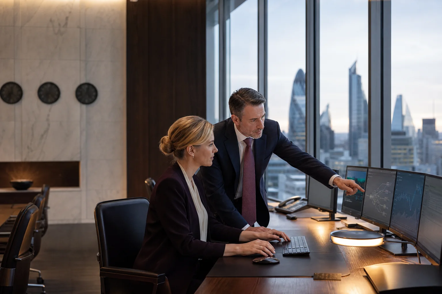 Institutional treasury professionals monitoring controlled cash and settlement flows
