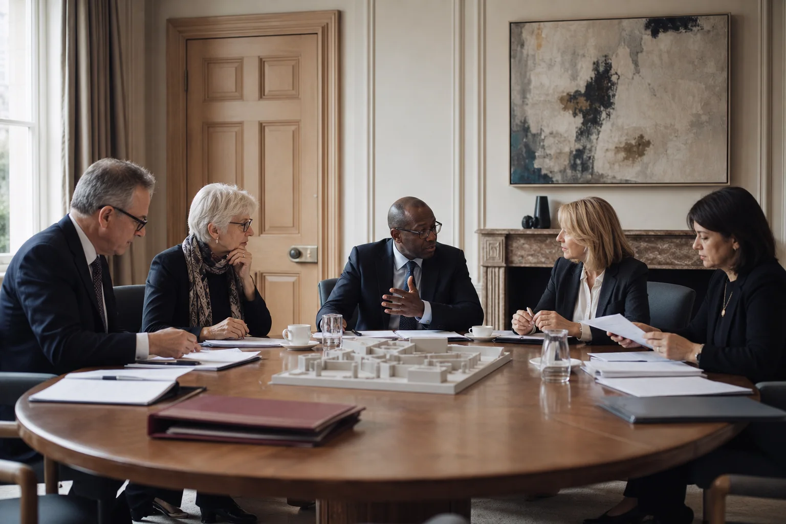 A UK institutional investment committee reviewing a long-term asset-owner structure
